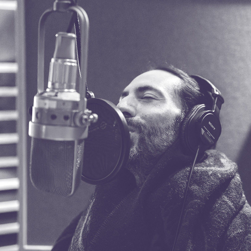 Moon recording vocals